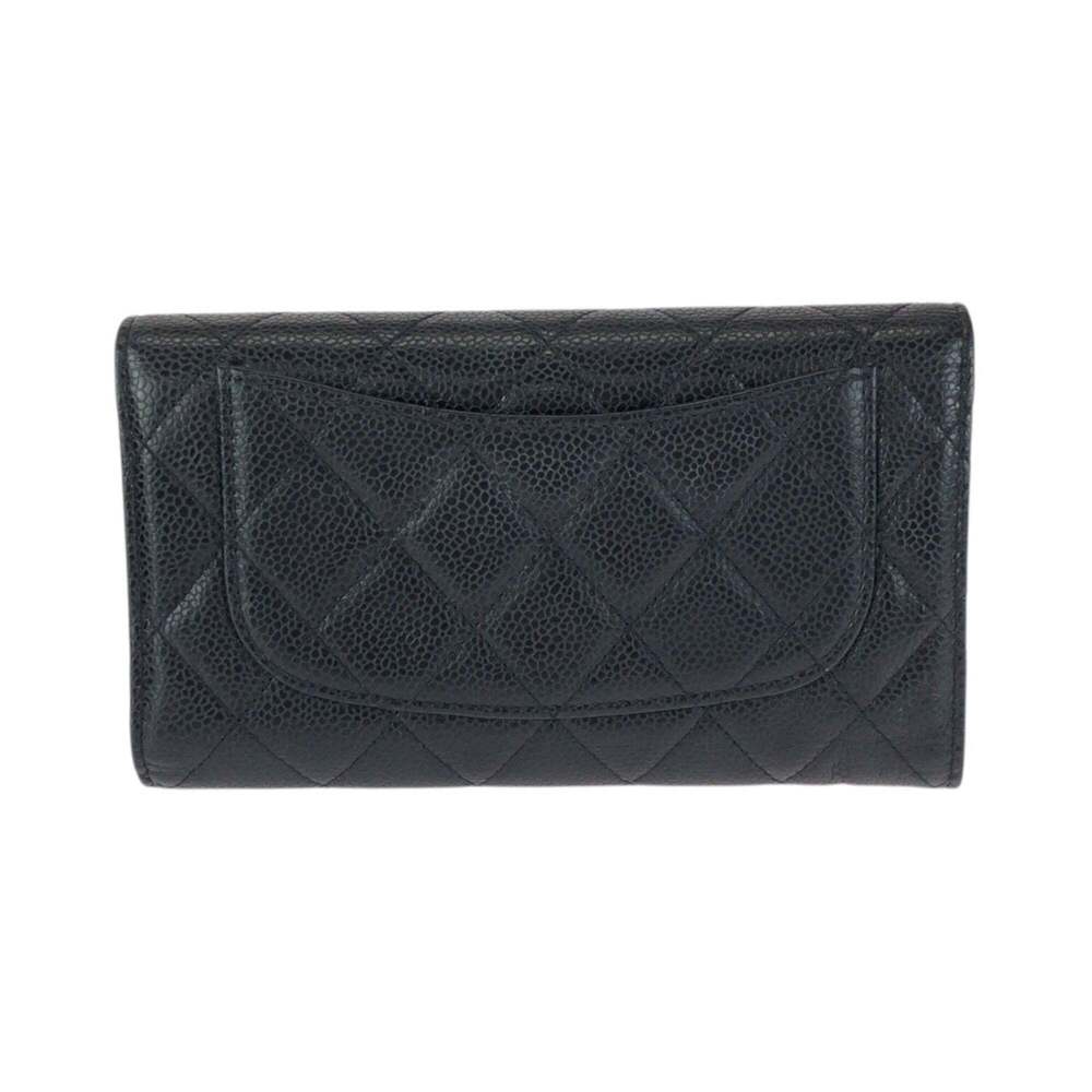 CHANEL Black Caviar Leather Logo Wallet - Picture 2 of 10
